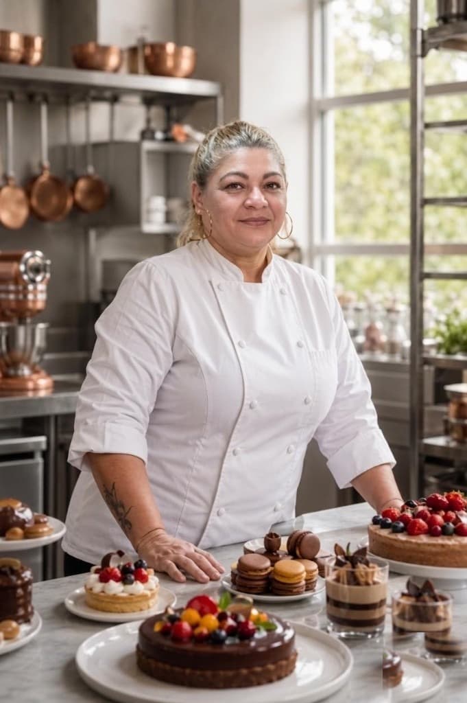 Carmen Zavala, fundadora de Biscochita's, en su cocina con postres artesanales